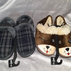 2 pair slippers boys kids child size 7/8